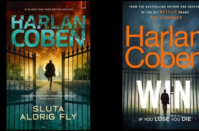 Senaste boken av Harlan Coben på svenska, Sluta aldrig fly, som i original har titeln Win efter huvudpersonen. Montage: Boktugg.