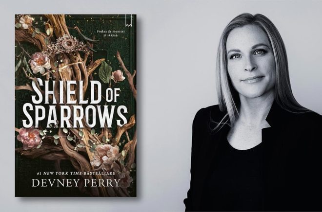 Shield of Sparrows av Devney Perry släpptes i juni på engelska och i november på svenska av Bookmark Förlag. Foto: Hailey Booth.