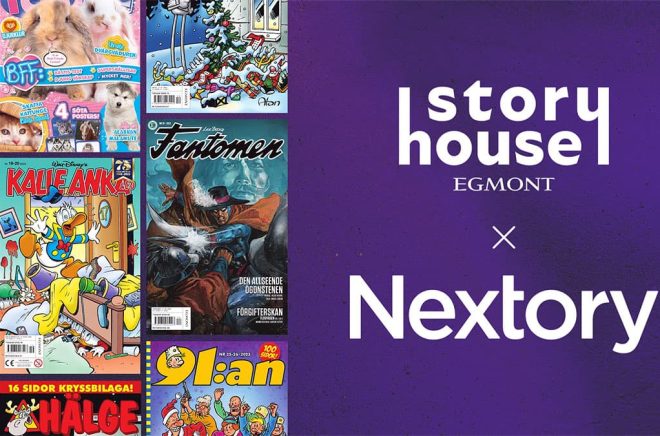 Story House Egmont släpper en katalog med populära barntidningar till Nextorys magasintjänst. Pressbild.
