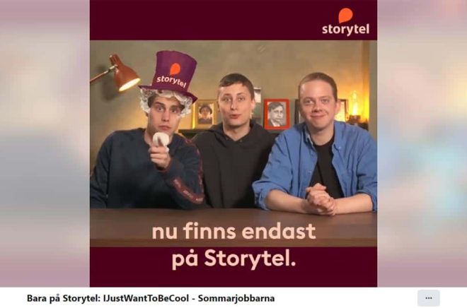 Humorgruppen Ijustwanttobecool är några författare som provat att släppa böcker exklusivt hos Storytel. Skärmdump.