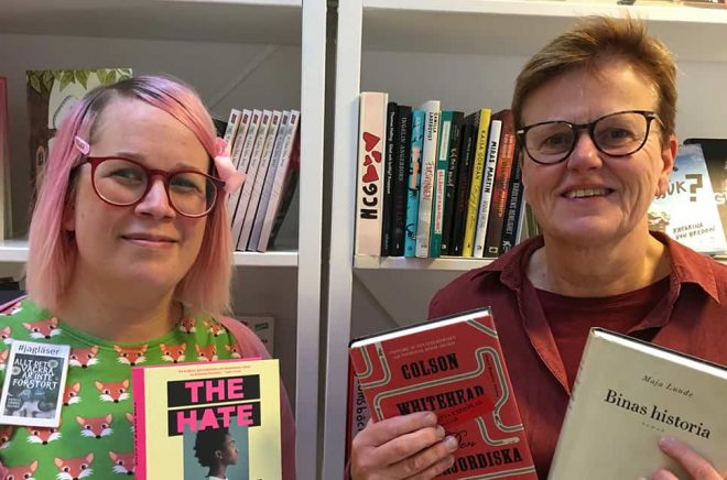 Paula Högström och Gudrun Wemming, Växjö Stadsbibliotek. Foto: Privat