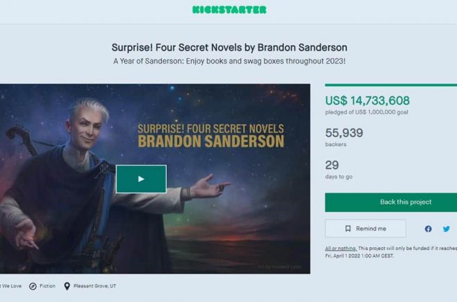 Ny rekord-Kickstarter av Brandon Sanderson.