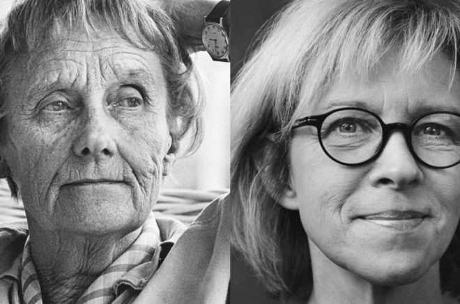 Astrid Lindgren (foto: Roine Karlsson) och Ann Sköld (foto: Viktor Gårdsäter).