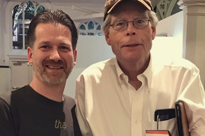 Hans-Åke med Stephen King - de har mötts flera gånger genom åren ...