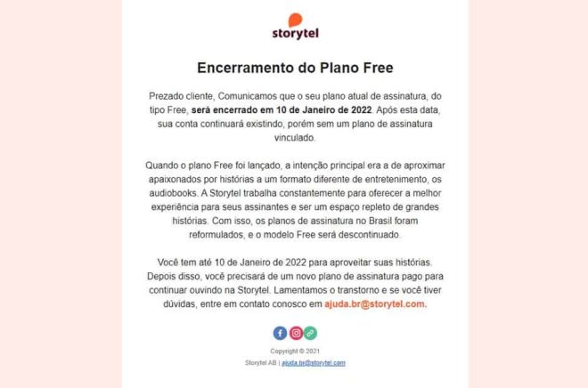 Slut på gratislyssnandet i Brasilien för Storytel Free-kunder.