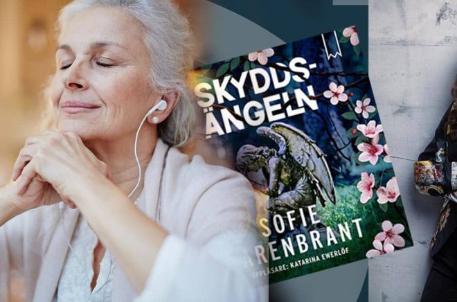 Skyddsängeln av Sofie Sarenbrant är den ljudbok som har lyssnats mest på Storytel i år. Foto: Istock och Thron Ullberg.