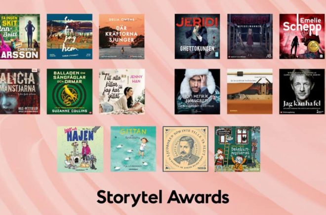 16 ljudböcker går vidare till final i Storytel Awards 2021. Foto: Storytel