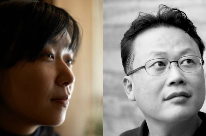 Han Kang (foto: Park Jaehong) och Kim Un-Su (foto: Dahuim Paik).