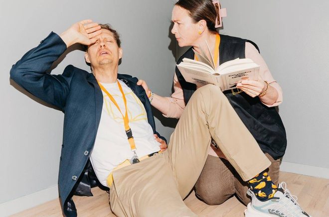 Camilla Larsson och Tobias Morin som karaktärerna Milla och Tobbe. Foto: Magnus Åström.