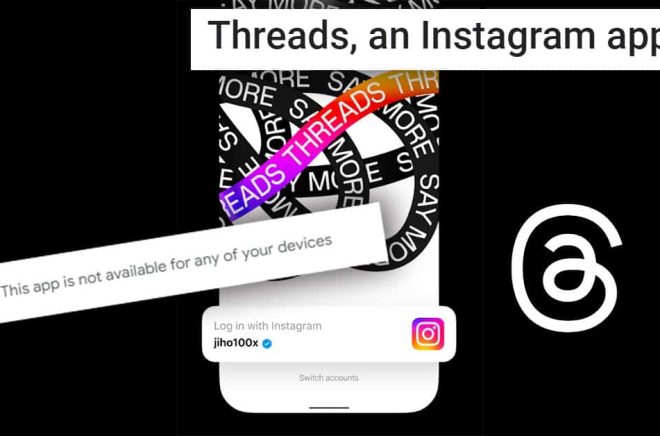 150 miljoner nedladdningar har den nya appen Threads från Instagram fått. Men inte i EU där appen inte är tillgänglig. Montage: Boktugg.