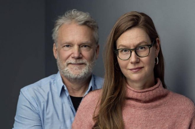 Martin Widmark och Helena Willis, skaparna av LasseMajas detektivbyrå. Foto: Thron Ullberg