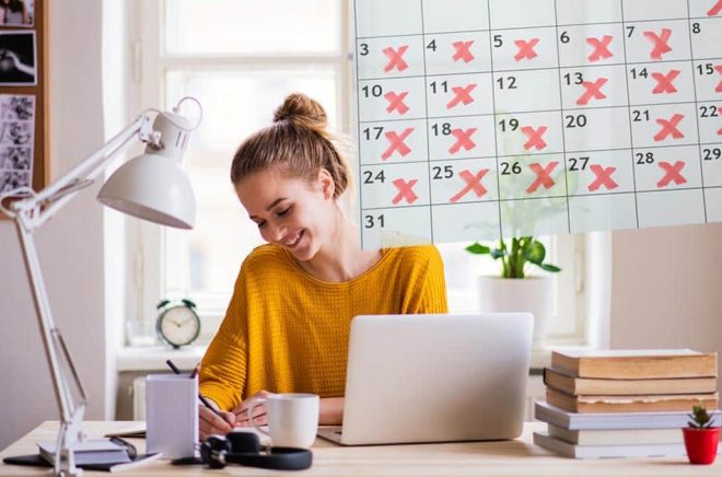 Hur lång skrivarsvit har du? Utmana dig själv att skriva varje dag genom att hålla koll på det. Foto: iStock. Montage: Boktugg.